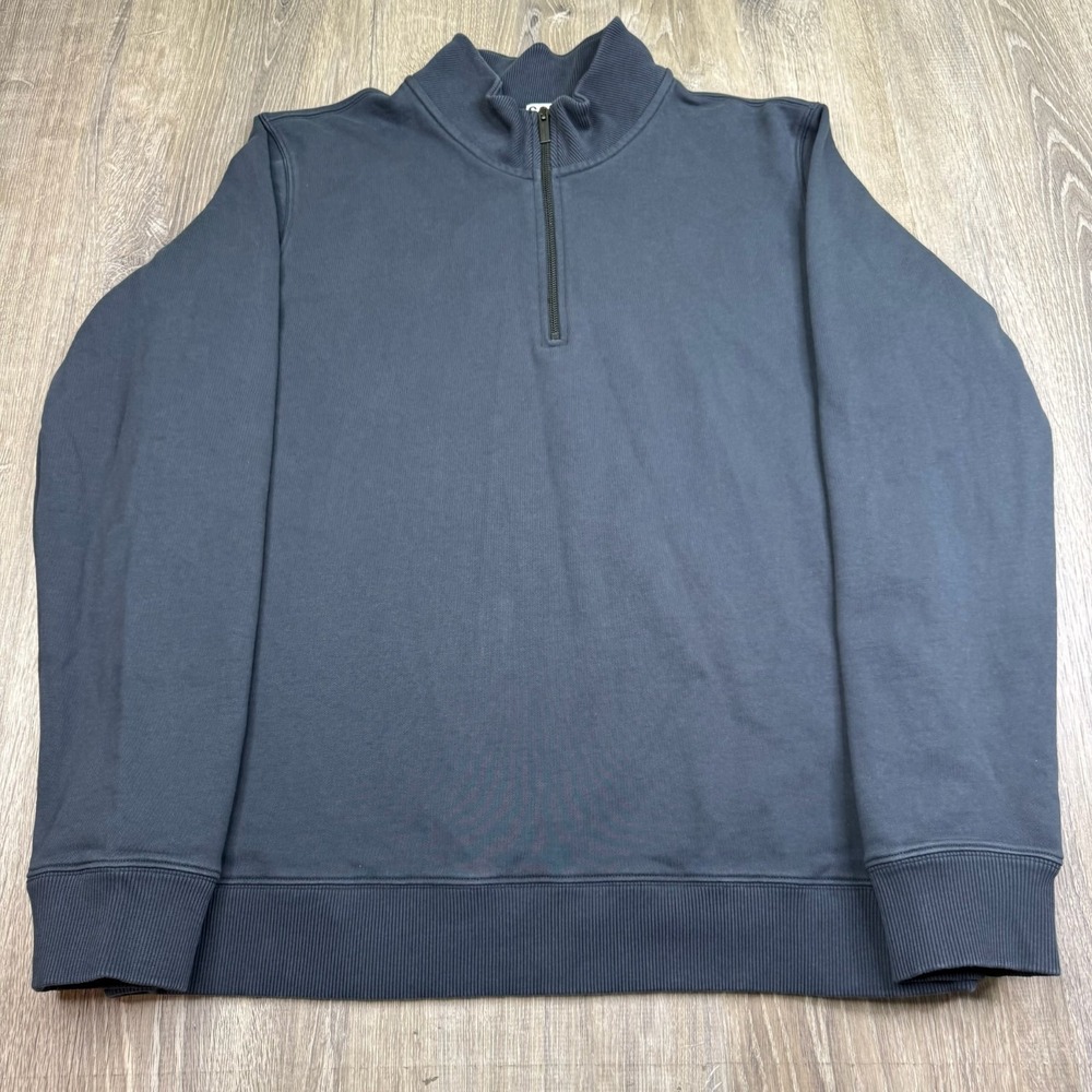 Son Of A Tailor Mens Dark Navy Long Sleeve 1/4 Zip Classic Sweatshirt Size Large